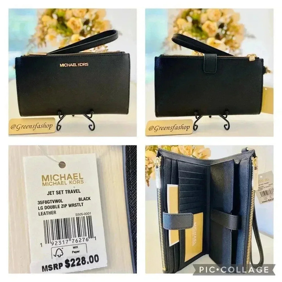 Michael Kors Purse & wallet Charlotte Top Zip Tote shoulder bag black new - Picture 8 of 12